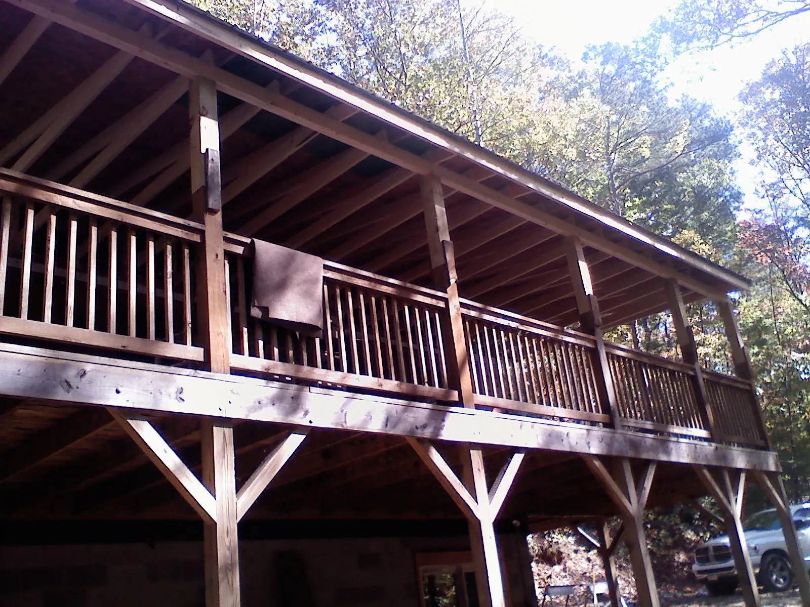 Timber framing under a new elevated porch and deck — Roof Leak Repair in Mount Crawford by Roofing Brothers